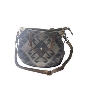 Myra Bag Spontaneous Delight Medium Crossbody Bag Aztec Western Boho Upcycled c2